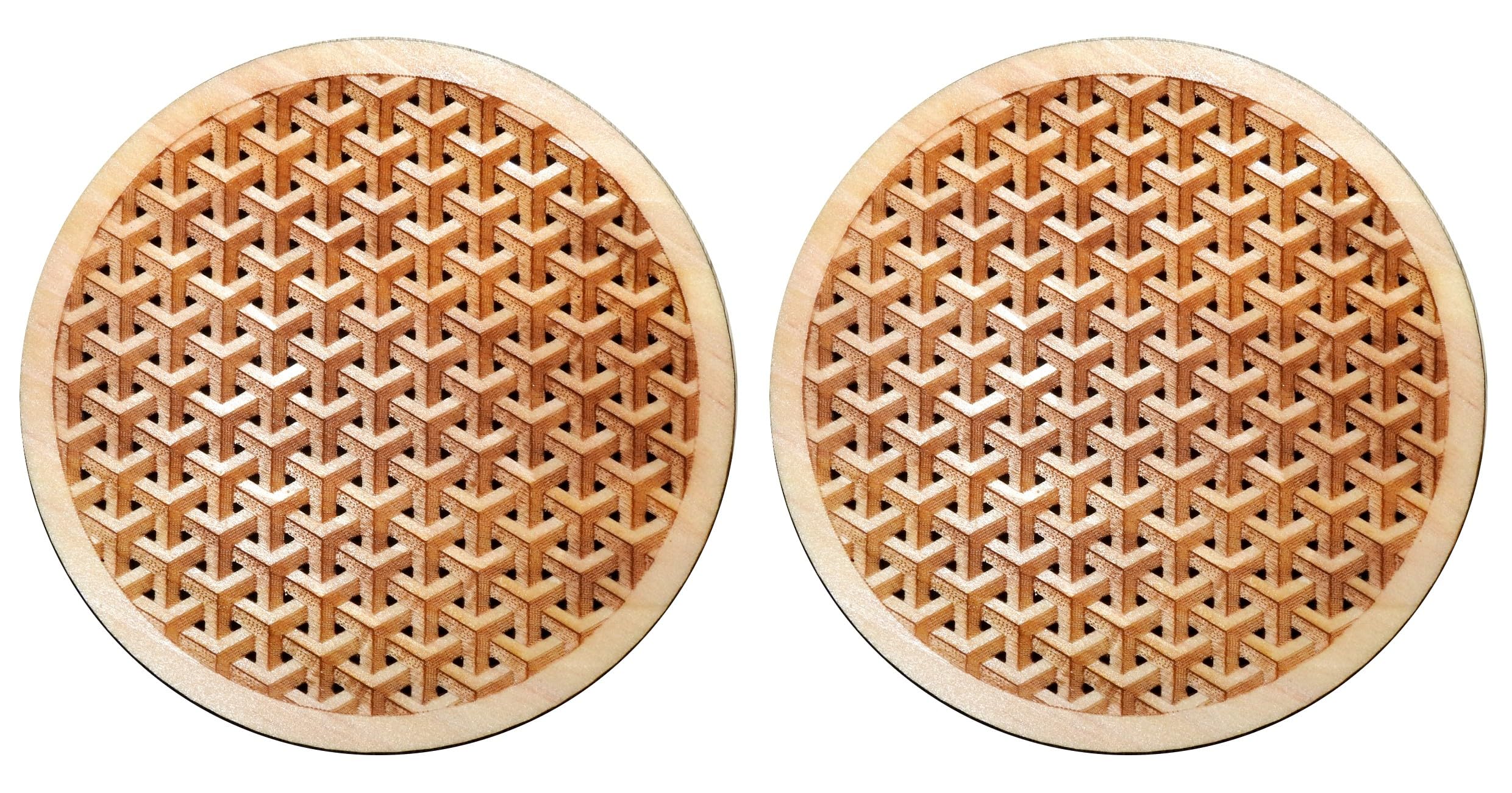 Amazon｜【純日本製】 高精度立体加工 和の伝統文様コースター (ワイド